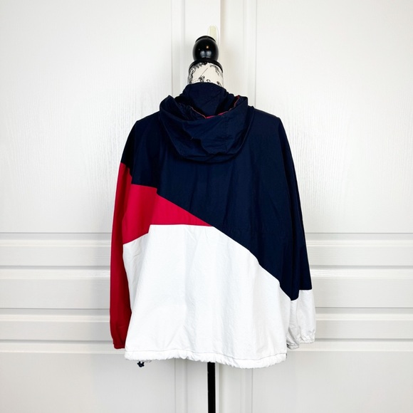 Tommy Hilfiger Womens Colorblocked Long Sleeve Hooded Windbreaker Jacket Size XL - Picture 3 of 5